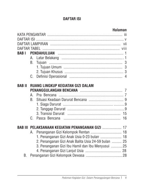 Buku Pedoman Gizi dalam Penanggulangan Bencana