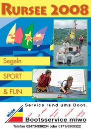 Cup - Segelsportclub - Rursee eV