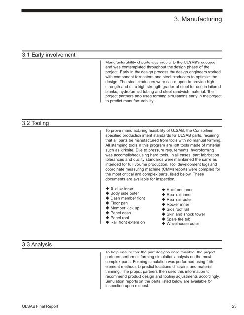 UltraLight Steel Auto Body - Final Report - American Iron & Steel ...