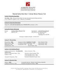 Material Safety Data Sheet - Calcium Silicate Masonry Unit