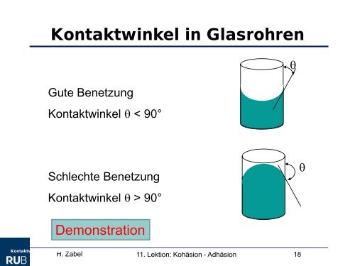 Kohäsion und Adhäsion