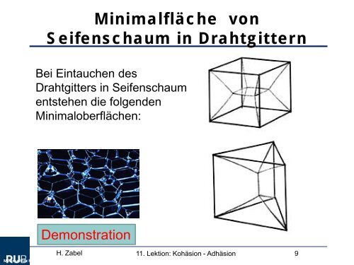 Kohäsion und Adhäsion