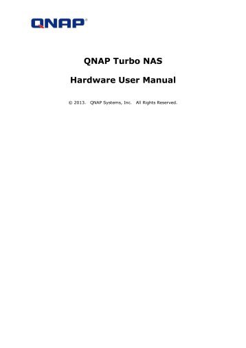 QNAP Turbo NAS Hardware User Manual