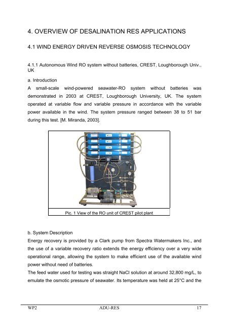 Co-ordination Action for Autonomous Desalination Units ... - ADU-RES