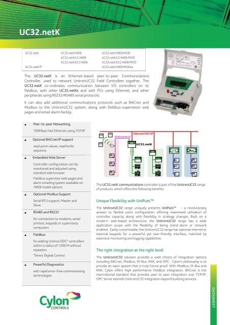 Download Datasheet PDF - Cylon Controls