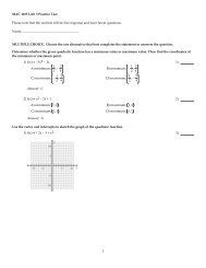 MAC 1105 Unit 3 Practice Test Please note that the real test will be ...