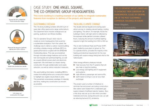 One Angel Square - Case study - Building a sustainable future