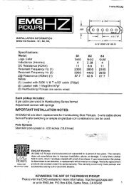 Product Data Sheet [pdf] - EMG Pickups