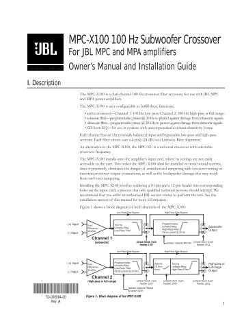 MPC-X100 100 Hz Subwoofer Crossover - JBL Professional