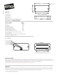 INSTALLATION INFORMATION EMG MODELS: TB-HZ PICKUP