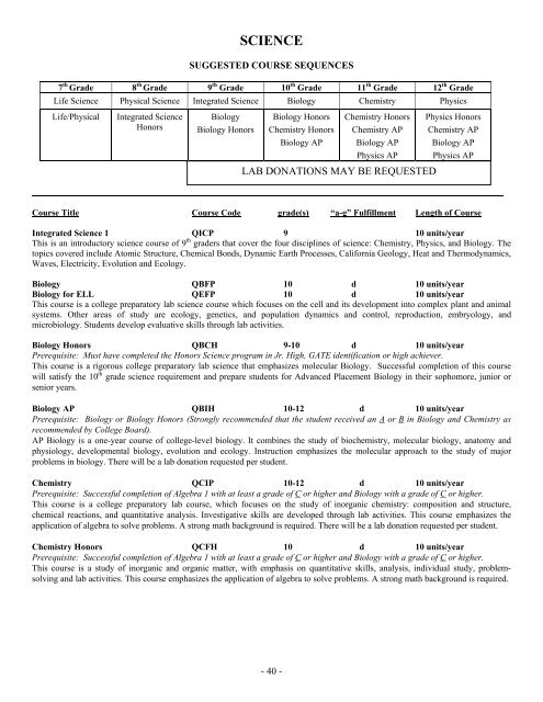 High School Course Catalog 2009-2010 - Fremont Unified School ...