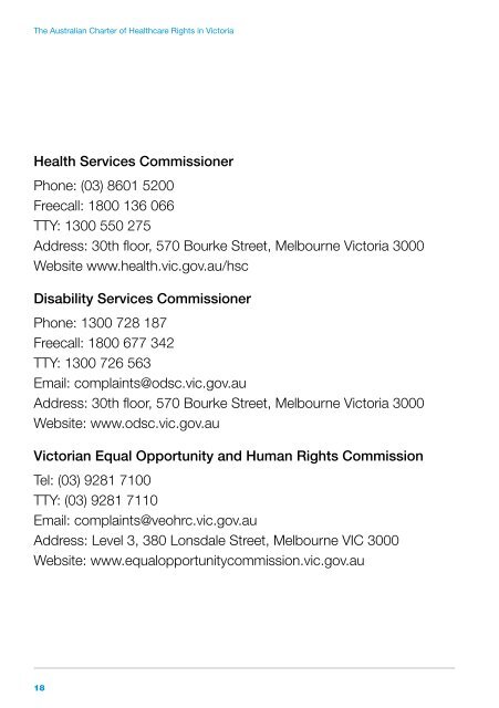 The Australian Charter of Healthcare Rights in ... - health.vic.gov.au