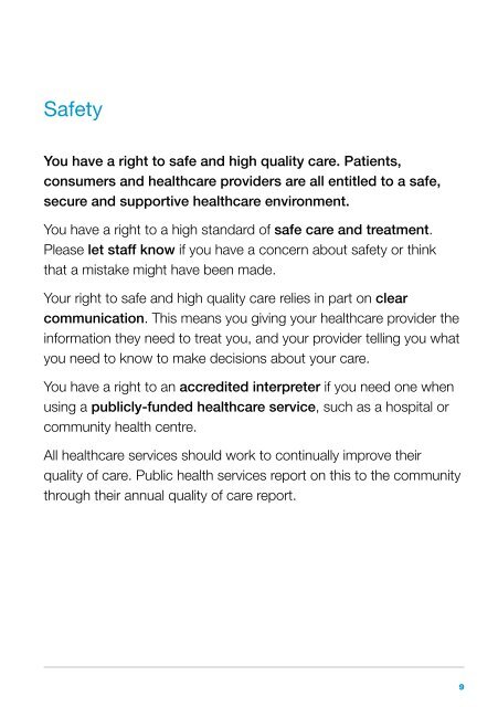 The Australian Charter of Healthcare Rights in ... - health.vic.gov.au