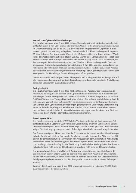 Geschäftsbericht 2000 - HeidelbergCement
