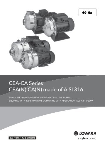 CEA-CA Series CEA(N)-CA(N) made of AISI 316 - Lowara
