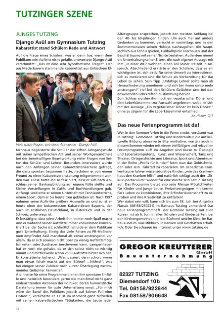 Download Heft 06 / Juni 2011 - Tutzinger Nachrichten