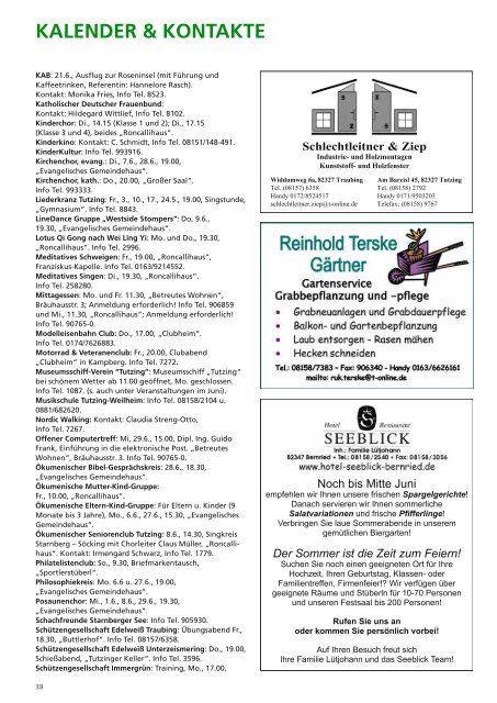 Download Heft 06 / Juni 2011 - Tutzinger Nachrichten