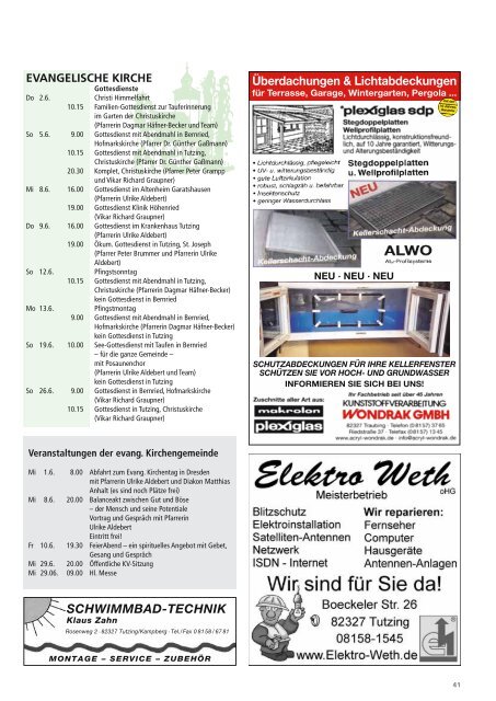 Download Heft 06 / Juni 2011 - Tutzinger Nachrichten