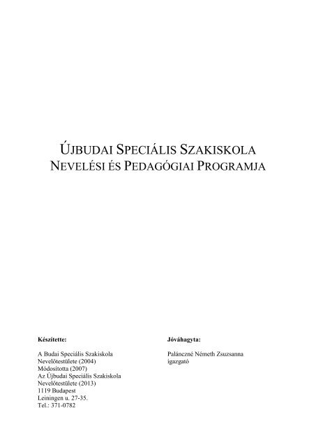 ÚJBUDAI SPECIÁLIS SZAKISKOLA