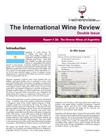 The International Wine Review Double Issue Report # 26