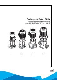 Technische Daten 50 Hz - DP Pumps