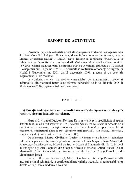 Raport De Activitate