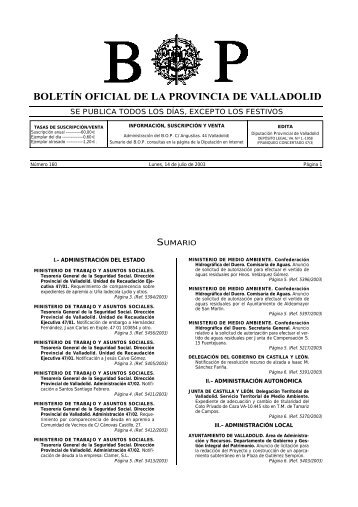 BOLETÍN OFICIAL DE LA PROVINCIA DE VALLADOLID