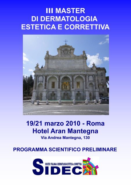 III MASTER DI DERMATOLOGIA ESTETICA E CORRETTIVA