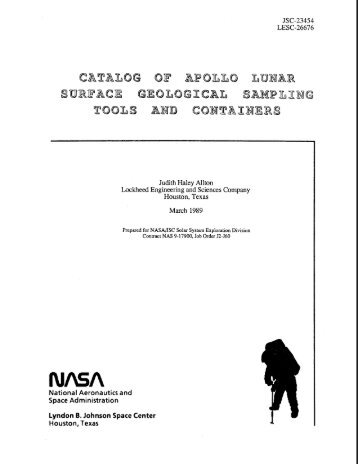 Catalog of Apollo Lunar Surface Geological Sampling Tools