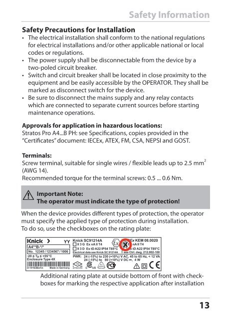 Stratos®Pro A4... PH User Manual