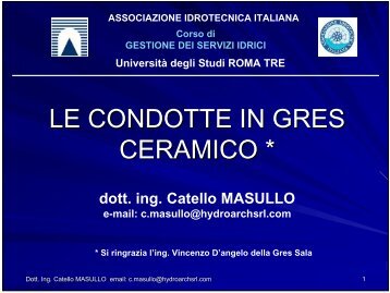 le condotte in gres ceramico - Associazione Idrotecnica Italiana