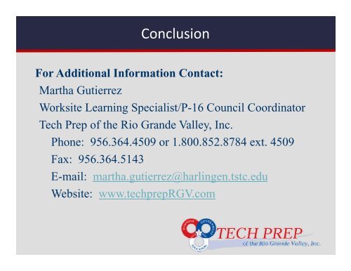 Tech Prep 101.pdf - Tech Prep of the Rio Grande Valley, Inc.