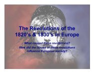 The Revolutions of the 1820’s & 1830’s in Europe