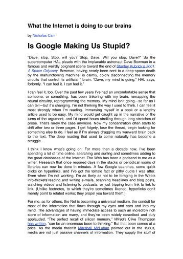 is google making us stupid