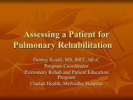 Assessing a Patient for Pulmonary Rehabilitation - Indiana Society ...