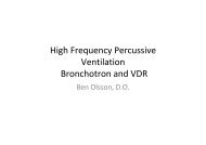 High Frequency Percussive Ventilation Bronchotron and VDR