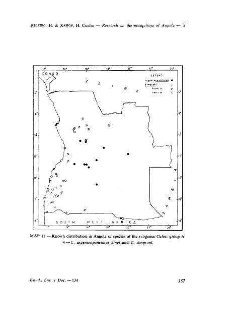 Research on the mosquitoes of Angola - Systematic Catalog of ...