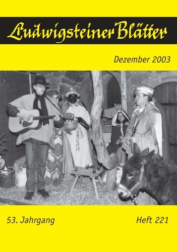 53. Jahrgang Heft 221 Dezember 2003 - Jugendburg Ludwigstein