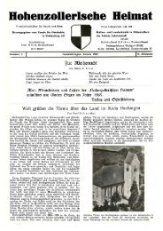 Hohenzollertsehe Heimat - Hohenzollerischer Geschichtsverein eV