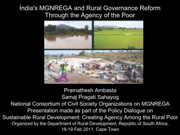 India's MGNREGA and Rural Governance Reform Through the Agency of the Poor