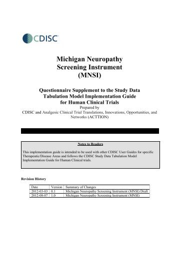 Michigan Neuropathy Screening Instrument (MNSI)