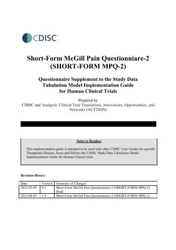 Short-Form McGill Pain Questionniare-2 (SHORT-FORM MPQ-2)