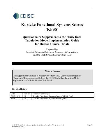 Kurtzke Functional Systems Scores (KFSS)