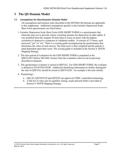 CDISC SDTM GDS