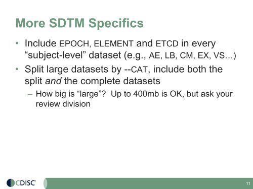 Implications for SDTM