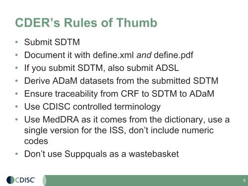 Implications for SDTM