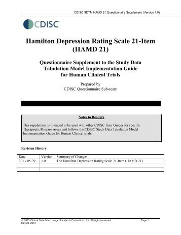 Hamilton Depression Rating Scale 21-Item (HAMD 21)