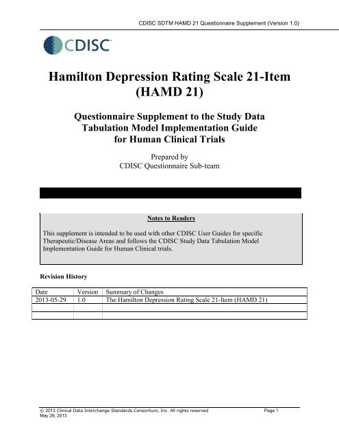 Hamilton Depression Rating Scale 21-Item (HAMD 21)