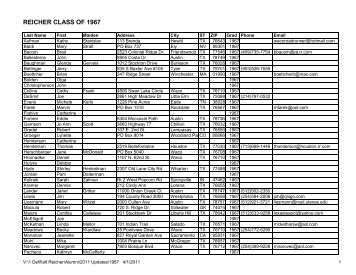 REICHER CLASS OF 1967