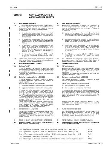 GEN 3.2 CARTE AERONAUTICHE AERONAUTICAL CHARTS - Enav